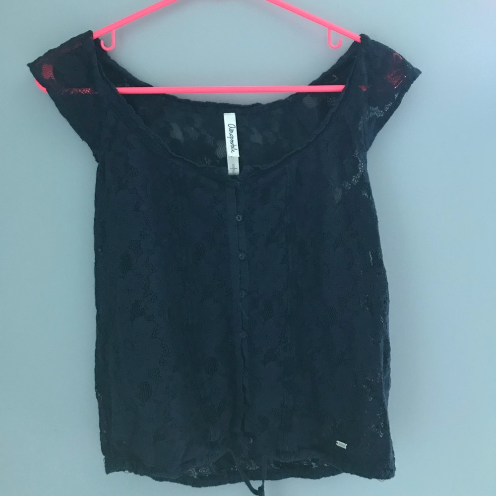 Navy lace blouse